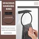 APLusee Matte Black Bath Towel Ring with Shelf, Stainless Steel Towel Holder, Wall Mount