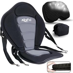 NEW-Vi Luxury Kayak Seat with Gel Cushion and Storage Bag, Ergonomic Padded Backrest for Kayak, Canoe, SUP, Fishing Boat, Non-Slip and Waterproof, 2 Pack