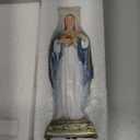 Virgin Mary Statue Sacred Heart Figure Resin Sculpture Savior Figurine Catholic Religious Gift Home Chapel Decoration (8 inch, White)