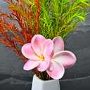 10pcs Light White Pink Flowers PU Real Touch Flowers Hawaiian Plumeria Tropical Artificial Flowers for DIY Floral Gifts Wedding Home Office Table Decor Farmhouse Table Centerpiece Decorations