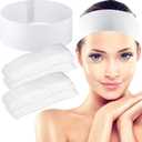 300 Pcs Disposable Spa Facial Headbands Stretch Non Woven Spa Headbands Elastic Skincare Head Wraps Soft Skin Care Hair Band with Convenient Closure for Women Makeup Salon Supplies(White)