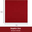 PurpleEssences Set of 12 Hemstitch Cloth Dinner Napkins 100% Cotton - Soft Durable Washable - Ideal for Wedding Spring Easter Summer - Perfect Everyday Use Table Linen 18x18 - Red