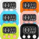 6 Pack Multi-Function Electronic Timer, Learning Management, Suitable for Kitchen, Study, Work, Exercise Training, Outdoor Activities(not Including Battery)