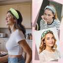 AWAYTR Top Knotted Headbands for Women's Hair Wide Hair Band | Wide 1.57" fabric-wrapped headbands with pearls for daily outfits, all-day comfort, hair control, and quick styling