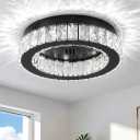 Modern Crystal LED Ceiling Light, Round Crystal Chandeliers Ceiling Lights Fixture, Small Crystals Flush Mount Lighting Fixtures for Bedroom, Hallyway,Foyer