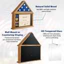 ASmileIndeep Flag Display Case Box for Folded 3'x5' American Veteran Flag Solid Wood Military Flag Certificate Shadow Box with Wall Mount Display Flag Frame Holder for Badges Medals (Walmut)