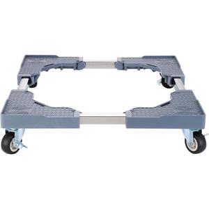 Mini Fridge Stand with 4 Locking Wheels 16.9"-25.6" Adjustable Dolly Base for Furniture Portable Refrigerator Stand (GRAY)