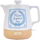 LONGSEED Ceramic Kettle Electric White 1.0 Liter, 1000 Watts Hot Water Boiler Teapot Fast Boil For Coffee & Tea, Automatic Shutoff, BPAFree, BoilDry Protection