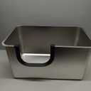Yangbaga XXL High Sided Stainless Steel Litter Box for Cats