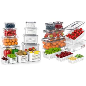 Fruit Storage Containers for Fridge with Removable Colander, 8 Pack & 5 Pack Fruit Storage Containers For Fridge with Removable Colande
