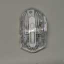 HXMJ-Wireless Gaming Mice with Transparent Crystal Shell,Tri-Modes (USB Wired+2.4G Wireless+Bluetooth),Silent Click,RGB Backlit-White