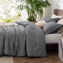 Bedsure King Size Comforter Set - Charcoal Grey Soft Bedding for All Seasons, Cationic Dyed Bed Set, 3 Pieces, 1 King Size Comforter (104"x90") and 2 Pillow Shams (20"x36"+2")