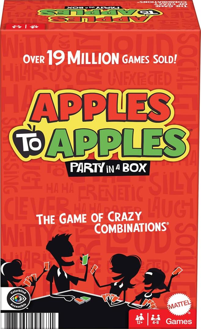 Mattel Games Apples to Apples Game of Comparisons for Parties & Family Reunions with 500+ Cards for 4 to 8 Players