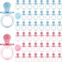 Jetec 48 Pieces 2.5 Inch Acrylic Baby Pacifiers Gender Reveal Party Decorations for DIY Baby Shower Birthday Party Favors(Blue, Pink) (Assorted Color)