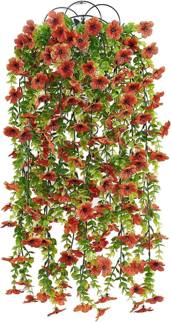 2 Pcs artificial flowers for outdoors fake hanging flowers faux fall flowers Fake Daisy Realistic Outdoor Flowers planters uv resistant artificial outdoor flowers Porch Patio Window Yard Decor