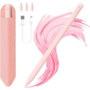 Stylus Pen for iPad11&10thGen,14Mins Faster Charge, with Pencil Holder, Palm Rejection, Tilt Sensitivity, for iPad Air11&13-inch(M3/M2), iPad Pro 11&13-inch (M4),iPad 6-11th,iPad Pro 11/12.9 inch (Pink)
