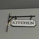Foreside Home & Garden White and Black Enamel Kitchen Wall Sign on Metal Hanger