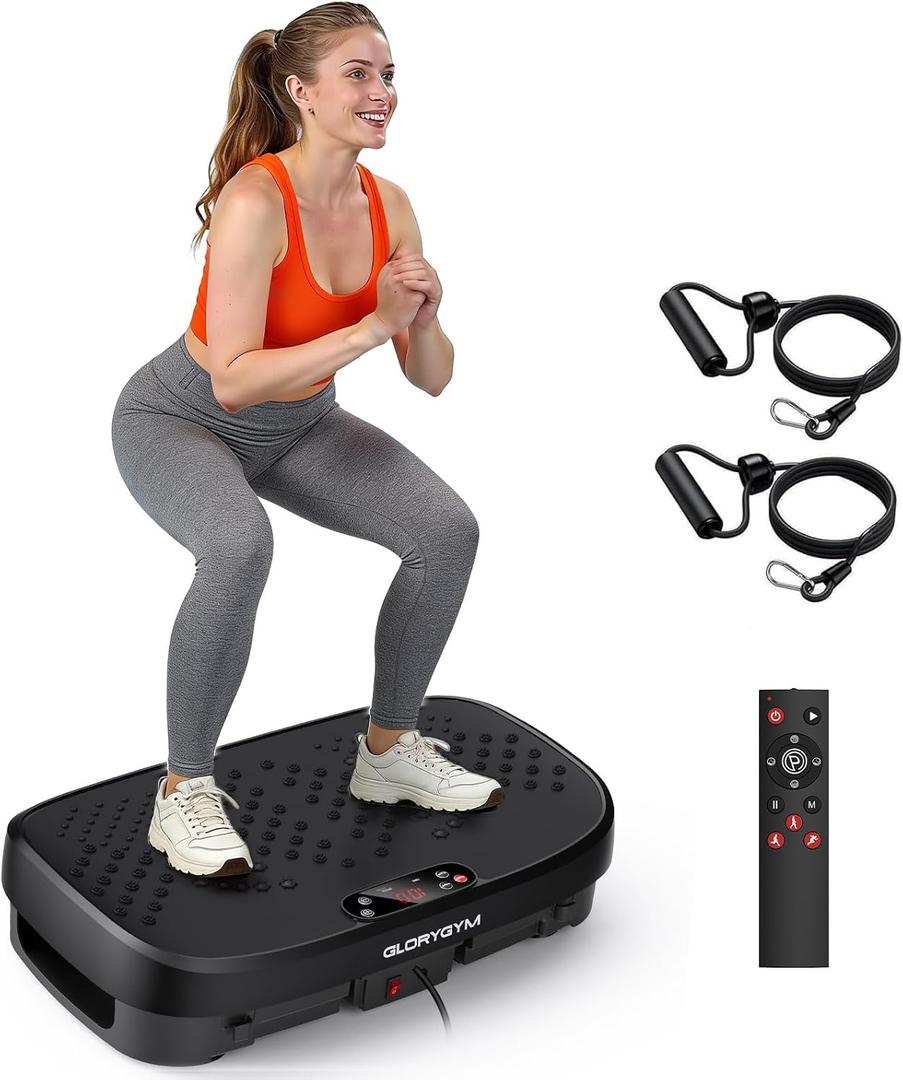 Curved Vibration Plate Exercise Machine for Weight Loss & Body Shaker Machine, Extra Large Vibration Platform Machine with Manual Speed Control, 350lbs Capacity, Low Noise Shake Plate for Home