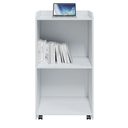 Podium Stand Portable with Wheels, floor stand for church, meeting, debate with large storage area (white)