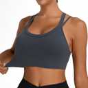 Sports Bras for Women HIigh Support, Criss-Cross Back Padded Strappy High Impact Sports Bras for Women Large Bust (Green, S)