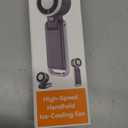 SHEWIND Portable Handheld Fan with Ice Cooling - 5 Gear High Speed Personal Turbo Fan Rechargeable, Up to 13 Hrs, Mini Hand Fans for Travel Essentials, Beach Vacation, Gifts for Women, Men (Black)