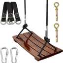 PELLOR Anticorrosive Wood Swing Seat - Waterproof, Indoor/Outdoor, 17.7x7.9x0.6 inch (Chocolate)