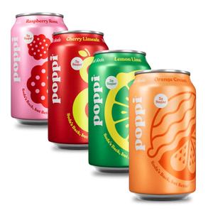 Poppi Sparkling Prebiotic Soda Beverage with Apple Cider Vinegar, Seltzer Water and Fruit Juice, Trend Setters Variety Pack, 12 Fl Oz, Pack of 12, BBD: Oct/29/2026