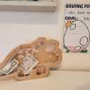 Wooden Dinosaur Piggy Bank for Boys and Girls - Fun Money Saving Dino Piggy Bank for Kids - Perfect for Children and Toddlers of Any Age to Learn About Savings, Responsibility and Long Term Goals