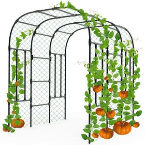 Garden Arch Trellis - 69"L*71"W*87"H, Rust-Proof Grape Trellis with Thickened Steel Pipe, Garden Arch Trellis for Climbing Plants Outdoor, Tunnel Trellis for Cucumber, pumpkin,Squash, Melon