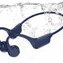 IP68 Waterproof Swimming Headphones, Bone Conduction Bluetooth 6.0 Headphones, Built-in 32GB MP3 Player, Soft Lightweight Open-Ear Design for Swimming Marathons Showers Cycling(Indigo