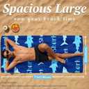 Casual Blue Shark Text Microfiber Beach Towel Oversized 71"x35" Sand Resistant Quick Dry Lightweight Ocean Lover Gift for All Ages Multiuse for Pool Camping Travel
