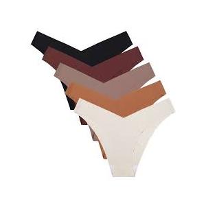 6Pcs/Set Women V-Waist Panties Seamless Briefs Low Waist Sexy Lingerie Invisible Ice Silk Underwear M