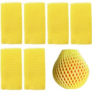 50 Pieces Fruit Protection Mesh Bags Foam Mesh Keep Fruit Safe Mesh Sleeves for Large Supermarkets, Fruit Shops, Yellow