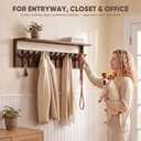 Coat Rack Wall Mount with Shelf, Wood Coat Rack with 12 Hooks, Decorative Wall Storage for Entryway, Bedroom, Bathroom, Living Room and Office