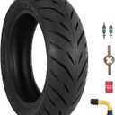 130/70-12 Scooter Tire - 130/70-12 Tubeless Tire for E-Bike, E-Moto, Scooter, Moped, E-Tricycle with 12" Rims - Front/Rear Tire - Bias - 6PR 62 P - 1 PACK