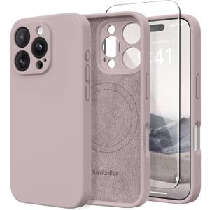 Magnetic for iPhone 16 Pro Max Case, Compatible with MagSafe, [Full Camera Protection][Screen Protector] Silicone Shockproof Protective Phone Case for iPhone 16 Pro Max 6.9", Hazel