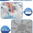 Baby Play Mat, Non-Slip Baby Mat for Floor, Soft Thicker Playpen Mat, Portable Playmat, Crawling Mat for Babies, Toddlers & Infants to Play and Learn 50"x50" (White Blue)