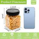 ZAVOOS 12 Pack Plastic Jars with Lids, 24 Oz Square Clear Airtight Food Container Mason Jars for Kitchen, Refillable Empty Storage Containers Bulk for Dry Food, Candy, Sugar, Nuts
