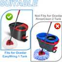 2 Pack Spin Mop Replacement Head for O Cedar EasyWring 1 Tank,Chenille Mop Replace Refill with 30-58 in Handle and 1 Base,Multi-Surface Cleaning for Floors,Cars,RVs