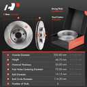 A-Premium 11.92 inch (302.8mm) Front Vented Disc Brake Rotors + Ceramic Pads kit Compatible with Select Ford, Mazda and Mercury Models - Escape 2005-2010/2012, Mariner 2005-2010, Tribute