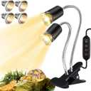 Turtle Heat Lamp for Reptile,UVA Light for Turtle,Bearded Dragon Basking Light Bulbs,Dimmable 360Gooseneck Heating Lamp,with E26 Bulb (25W*250W*2)