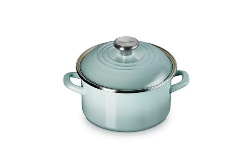 Le Creuset Enamel on Steel Traditional Petite Stockpot, 3.8qt., Sea Salt