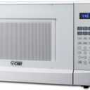 COMMERCIAL CHEF 1.4 Cubic Foot Microwave with 10 Power Levels, Small Microwave with Push Button, 1100 Watt Microwave with Digital Control Panels, Countertop Microwave with Timer, White