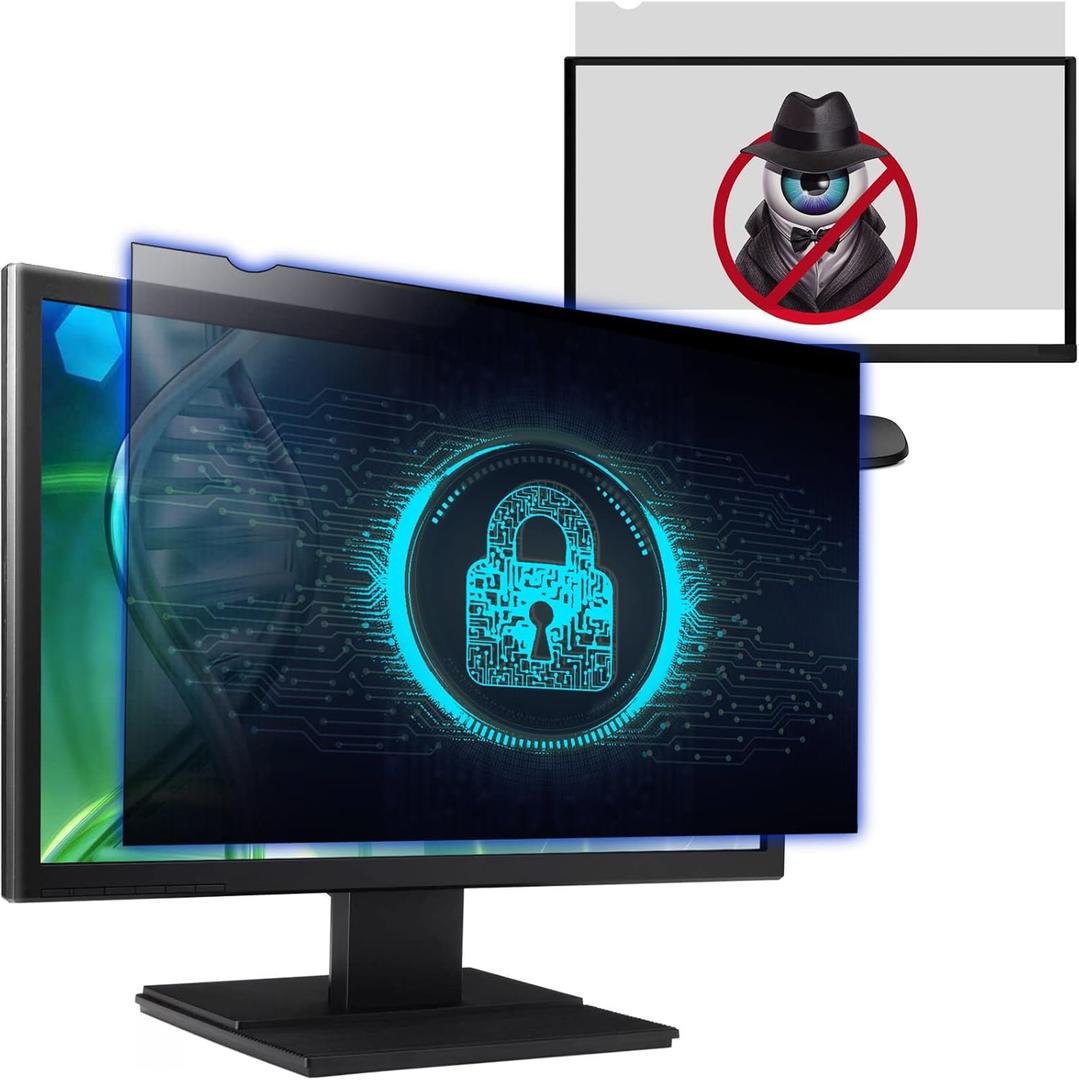 Computer Privacy Screen Filter for 24 Inch 16:9 Widescreen Monitor, Anti-Spy/Anti Glare Protector Office Accessories - WxH: 20 15/16" x 11 13/16" (532mm x 299mm) (Not for 24" 16:10) (24 inch 16:9 - WxH: 20 15/16" x 11 13/16")