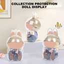 2 x Protective Case Compatible with LABUBU Have a Seat - Crystal-Clear Hard Display Box with Keychain & Dustproof Cover, Secure Backpack Hooks for Shelf/Outdoor Showcase (Doll Not Included) Sitting Big