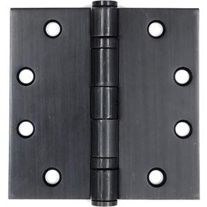 Hinge Outlet Square Ball Bearing Commercial Door Hinges, Heavy Duty Steel,Non-Removable Pin (4 Inch,Oil Rubbed Bronze, 2 Pack)