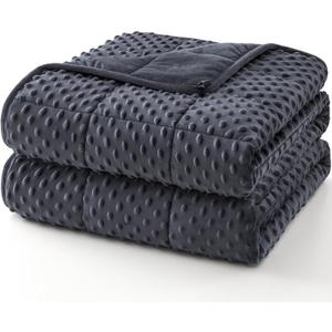 Topcee Weighted Blanket for Adults (12lbs 48"x72"), Minky Dots Heavy Blanket for Woman, Man Sleeping, Soft, Cozy and Cooling Weighted Throw Blankets, Machine Washable, Grey (48"72"-12lbs, Grey Dots)