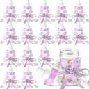 Nuenen 48 Pcs Baby Shower Bottles Mini Milk Bottle Plastic Bear Candy Bottles with Ribbon Baby Shower Wedding Gift for Guest(Purple)