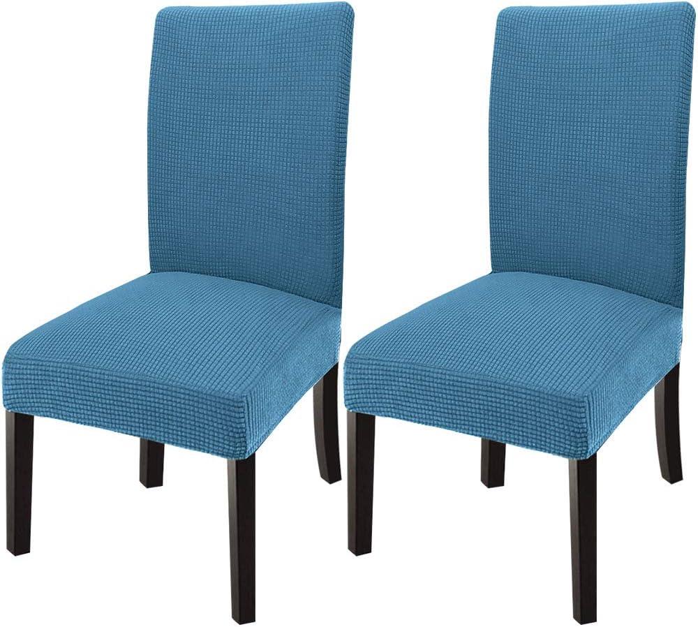 GoodtoU Chair Covers for Dining Room 2 Pack, Stretch Parson/Dining Chair Slipcover Removable Washable Chair Protector for Home/Restaurant/Banquet,Forros para Sillas de Comedor(Dusty Blue, Set of 2) (Set of 2, Dusty Blue)