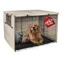 Explore Land 30 inches Dog Crate Cover Heavy Duty Polyester Pet Kennel Sunshade Universal Fit for Wire Cage (Light Tan)